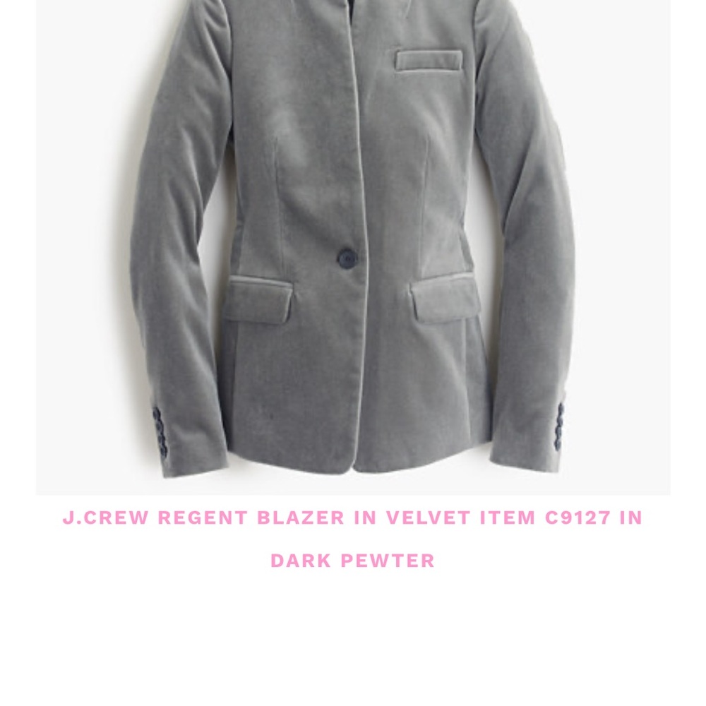 Chic J. Crew Charcoal Velvet Regent Blazer